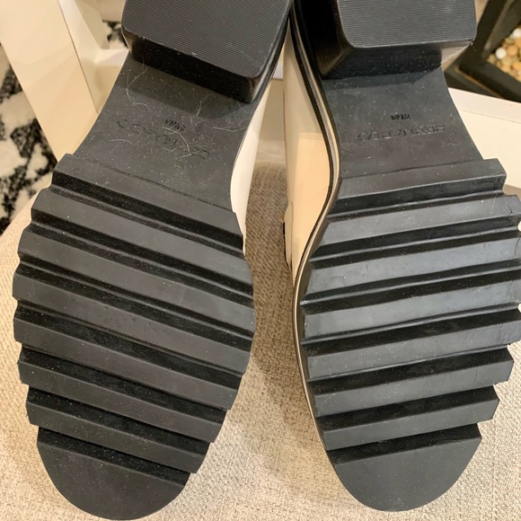 BNWOB Bernardo Bone Chunky Heeled Leather Loafers - Picture 7 of 7